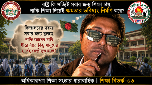 রাষ্ট্র কি সত্যিই সবার জন্য শিক্ষা চায়, নাকি বৈষম্য জিইয়ে রেখেই ভবিষ্যতের ক্ষমতার মানচিত্র আঁকে?